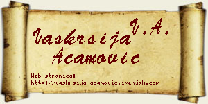 Vaskrsija Acamović vizit kartica